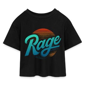 Rage Neon Retro Schriftzug - Kinder Cropped Jersey T-Shirt - Schwarz - Vorne