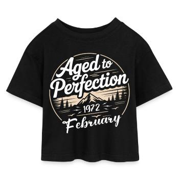 Février 1972 - T-shirt Crop Top en jersey Enfant - noir - Devant