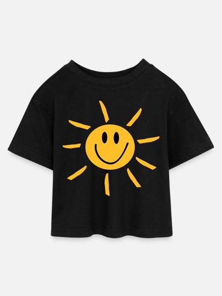 Sun - T-shirt Crop Top en jersey Enfant - noir