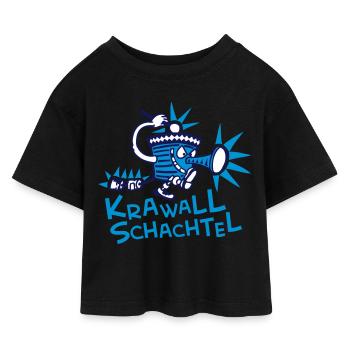 krawallschachtel in Bunt - Kinder Cropped Jersey T-Shirt - Schwarz - Vorne