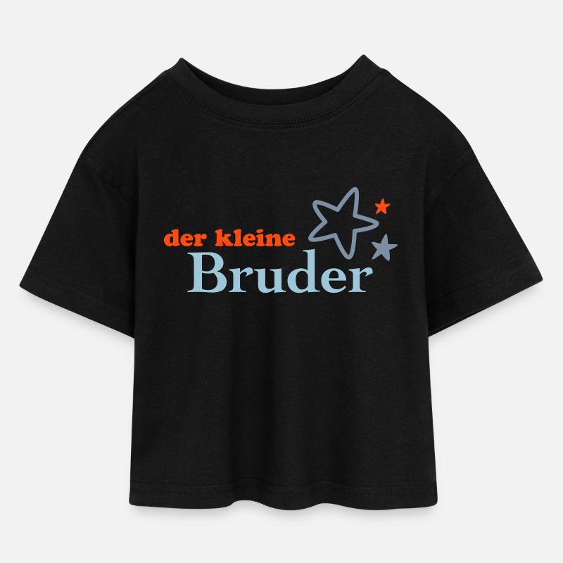 petit frère - T-shirt Crop Top en jersey Enfant - noir