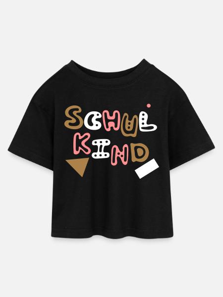 Schoolchild - Kids’ Cropped Jersey T-Shirt - black