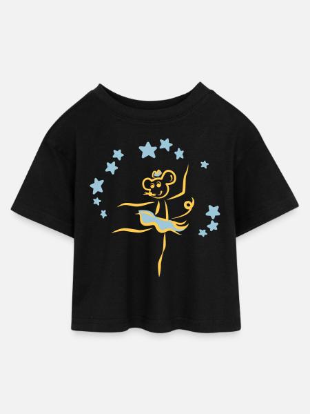 Tanzmaus | Dance Shirts - Kids’ Cropped Jersey T-Shirt - black