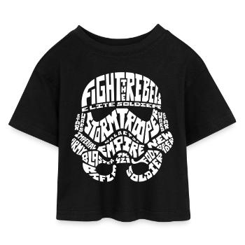 Star Wars Fight The Rebels Soldaten Helm Weiß - Kinder Cropped Jersey T-Shirt - Schwarz - Vorne