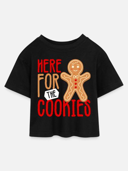 Gingerbread Cookie Crew Tee - Kids’ Cropped Jersey T-Shirt - black