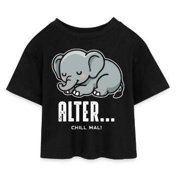Se détendre - T-shirt Crop Top en jersey Enfant - noir - Devant