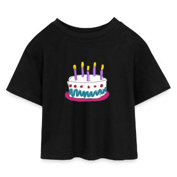 tarte - T-shirt Crop Top en jersey Enfant - noir - Devant