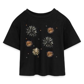 Feux d’artifice - T-shirt Crop Top en jersey Enfant - noir - Devant