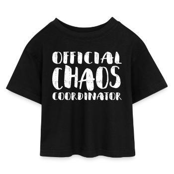 Offizieller Chaos-Koordinator - Kinder Cropped Jersey T-Shirt - Schwarz - Vorne