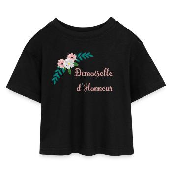 Brautjungfer - Bukolische Sammlung - Kinder Cropped Jersey T-Shirt - Schwarz - Vorne