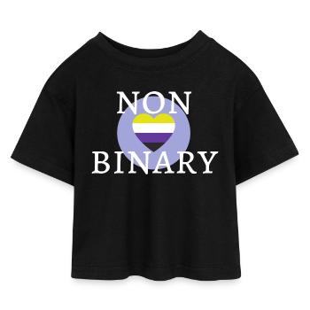 Non genré OUI ! - T-shirt Crop Top en jersey Enfant - noir - Devant