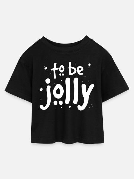 Vacances pour être joyeux - T-shirt Crop Top en jersey Enfant - noir