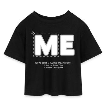 Moi (sombre) - T-shirt Crop Top en jersey Enfant - noir - Devant