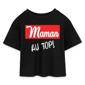 MAMAN - T-shirt Crop Top en jersey Enfant - noir - Devant