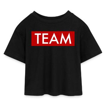 Team - Kinder Cropped Jersey T-Shirt - Schwarz - Vorne