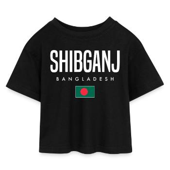Shibganj Bangladesh - Kids’ Cropped Jersey T-Shirt - black - Front