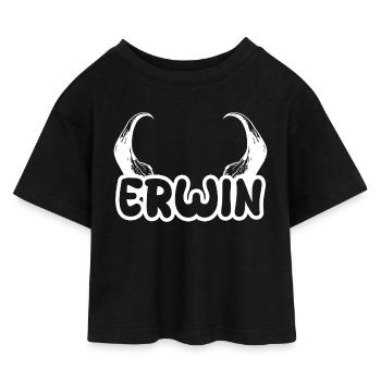 Erwin dans le rôle d'Erwin - T-shirt Crop Top en jersey Enfant - noir - Devant