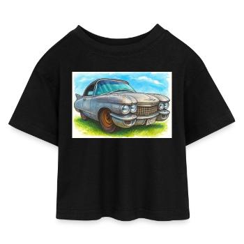 Retro Classic Cad -60 - Kids’ Cropped Jersey T-Shirt - black - Front