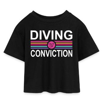 Conviction de plongée - T-shirt Crop Top en jersey Enfant - noir - Devant