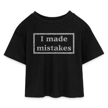 Fehler - weiße Version - Kinder Cropped Jersey T-Shirt - Schwarz - Vorne