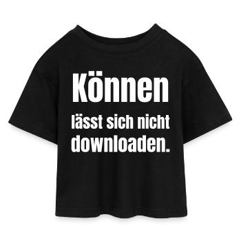 Konen lässt sich nicht downloaden - Kinder Cropped Jersey T-Shirt - Schwarz - Vorne
