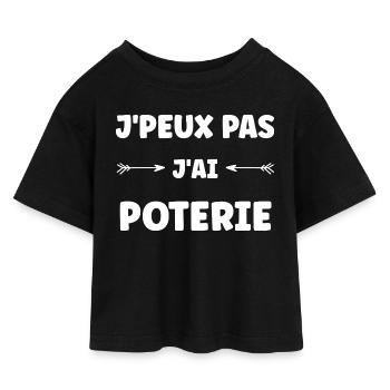 Ich kann keine Keramik haben. - Kinder Cropped Jersey T-Shirt - Schwarz - Vorne