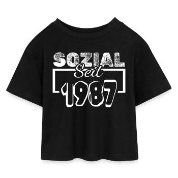 Social 1987 - Kids’ Cropped Jersey T-Shirt - black - Front