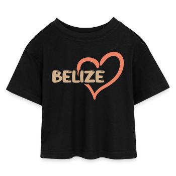 Belize als Belize - Kinder Cropped Jersey T-Shirt - Schwarz - Vorne