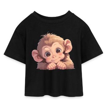 Macaque Macaque - Kids’ Cropped Jersey T-Shirt - black - Front