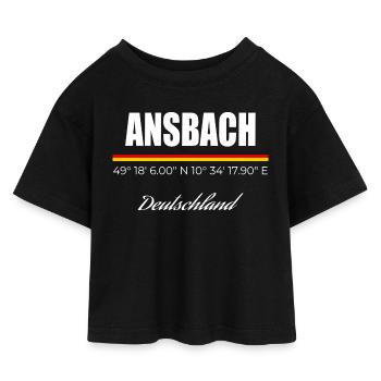 Ansbach - Kinder Cropped Jersey T-Shirt - Schwarz - Vorne