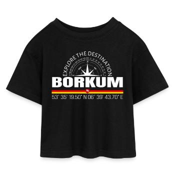 Borkum - Kinder Cropped Jersey T-Shirt - Schwarz - Vorne