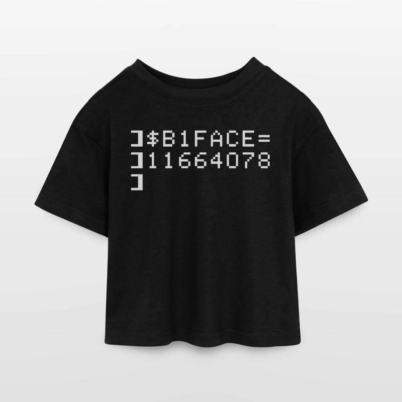 B1FACE Biface Code hexadécimal 8 bits Geek T-shirt Crop Top en jersey Enfant
