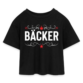 Baker Profession - Kids’ Cropped Jersey T-Shirt - black - Front