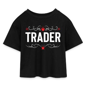 Profession de commerçant - T-shirt Crop Top en jersey Enfant - noir - Devant