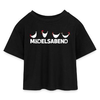 Ladies Night - JGA - Mädelsabend - Hühner - Kinder Cropped Jersey T-Shirt - Schwarz - Vorne