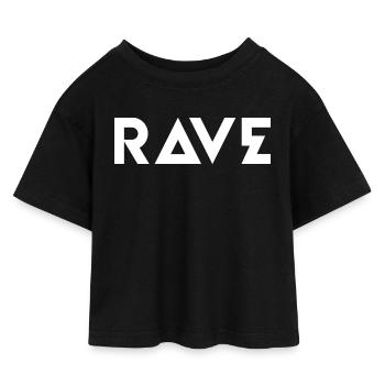 RAVE Geometric Bold Logo - T-shirt Crop Top en jersey Enfant - noir - Devant