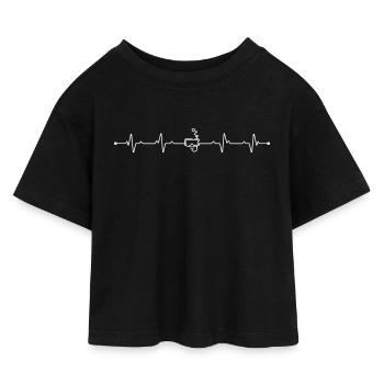 Design pending upload - Kids’ Cropped Jersey T-Shirt - black - Front
