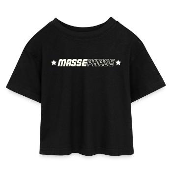 Masse Phase - Kinder Cropped Jersey T-Shirt - Schwarz - Vorne