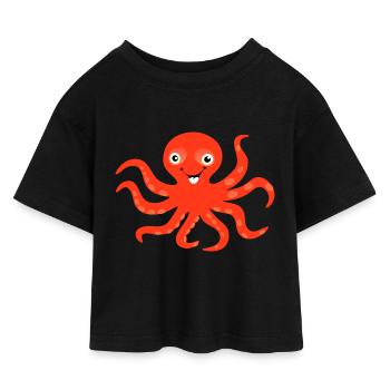 Kraken - T-shirt Crop Top en jersey Enfant - noir - Devant