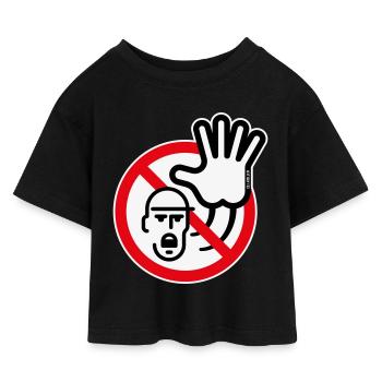 Panneau d’avertissement / Avertissement / Interdiction (Symbole / 3C) - T-shirt Crop Top en jersey Enfant - noir - Devant
