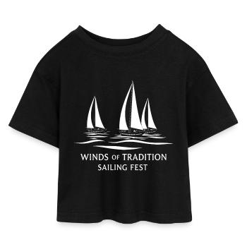 Segel Fest - Kinder Cropped Jersey T-Shirt - Schwarz - Vorne