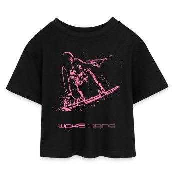 wakeboarder - Kids’ Cropped Jersey T-Shirt - black - Front