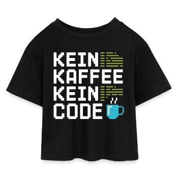 No Coffee No Code Programmeur Informaticien - T-shirt Crop Top en jersey Enfant - noir - Devant