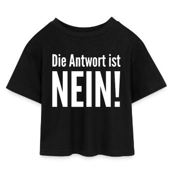 Answer No. - Kids’ Cropped Jersey T-Shirt - black - Front