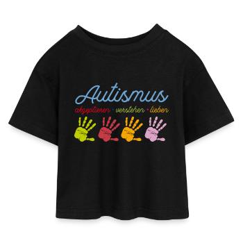 Autismus - Kinder Cropped Jersey T-Shirt - Schwarz - Vorne