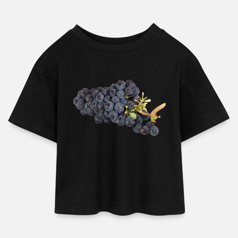 lækre druer - Cropped jersey-T-shirt til børn - sort