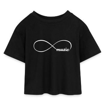 Music - Kinder Cropped Jersey T-Shirt - Schwarz - Vorne