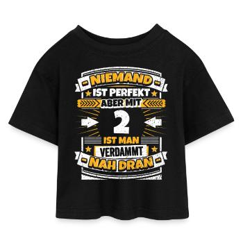 Lustiger Spruch 2. Geburtstag - Kinder Cropped Jersey T-Shirt - Schwarz - Vorne