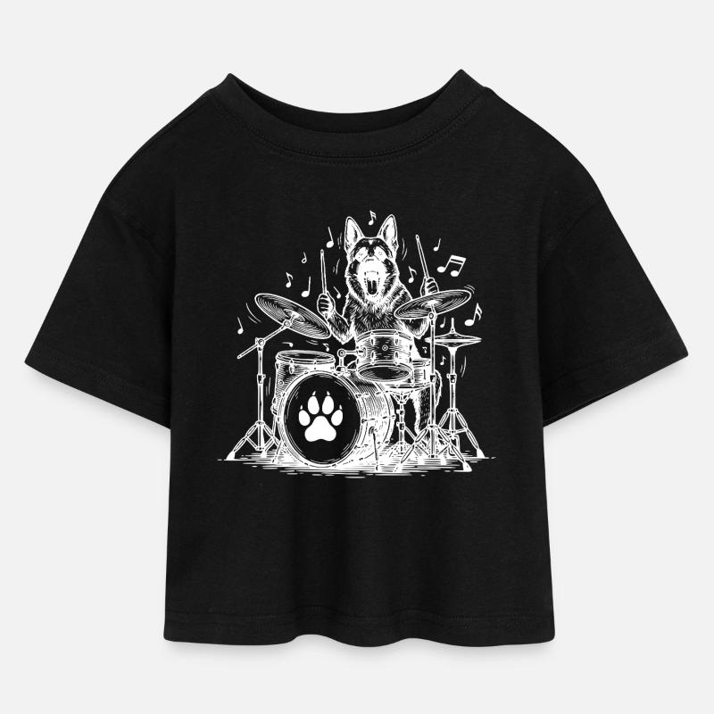 Schäfer trummis - Croppad jersey-T-shirt barn - svart