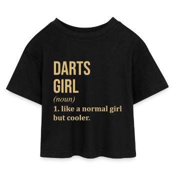 Darts - Kids’ Cropped Jersey T-Shirt - black - Front